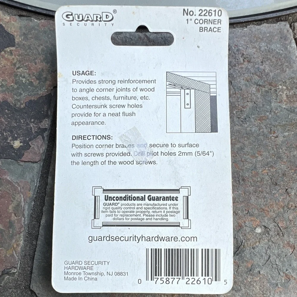 Guard Security 1in Corner Brace Zinc Plated Finish 4 Pack MPN 22610